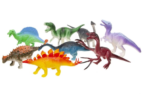 Duże figurki dinozaurów 8 sztuk w torbie Inny producent