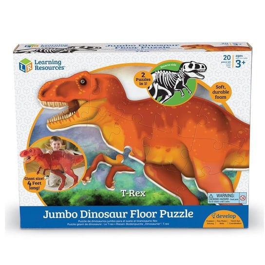 Duże, piankowe puzzle podłogowe, Dinozaur T-Rex, 20 el. Learning Resources