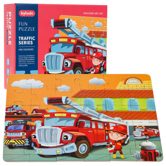 Duże Puzzle Dla Dzieci 2+ Układanka Zabawka Logiczna 30 El. Straż Pożarna RAMIZ