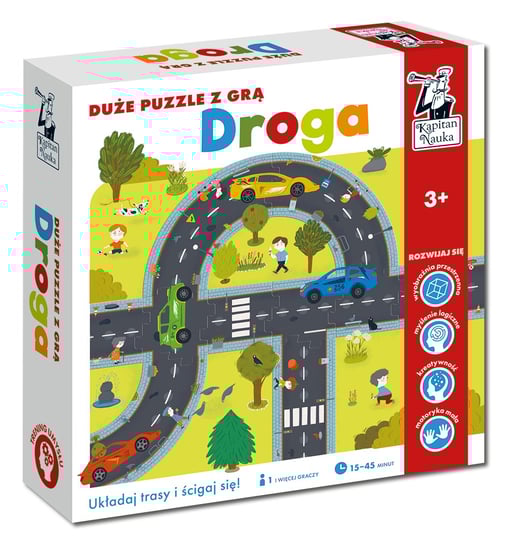 Duże puzzle z grą Droga, gra planszowa, Kapitan Nauka Kapitan Nauka