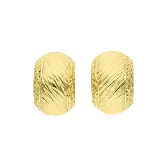 Duże szlifowane złote kolczyki 585 14k Rosanto