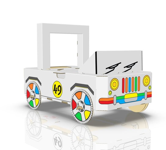 Duże tekturowe auto do kolorowania i zabawy 3D Fox-toys