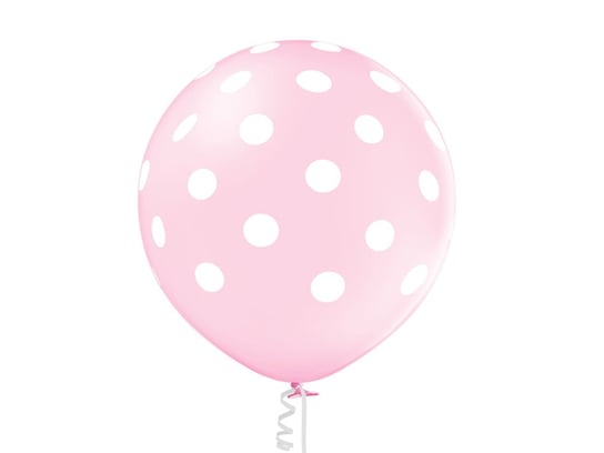 Duży balon różowy w białe kropki - 64 cm - 1 szt. BELBAL