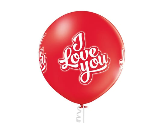 Duży balon z nadrukiem I Love You - 64 cm - 1 szt. BELBAL