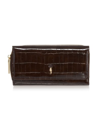 Duży brązowy portfel damski croco POREC-0351-90 OCHNIK