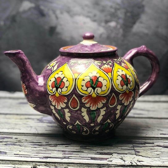 Duży czajnik ceramiczny ręcznie wykonany „Czerwień w purpurze” pojemność 1600ml Inny producent