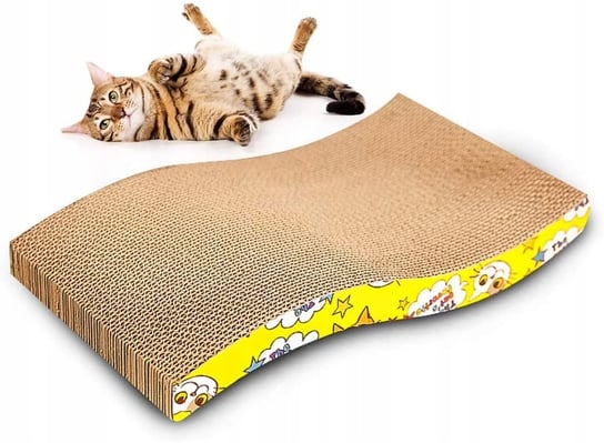 Duży Drapak leżak poziomy dla kota + kocimiętka mata kartonowa z kocimiętką Agdexpert
