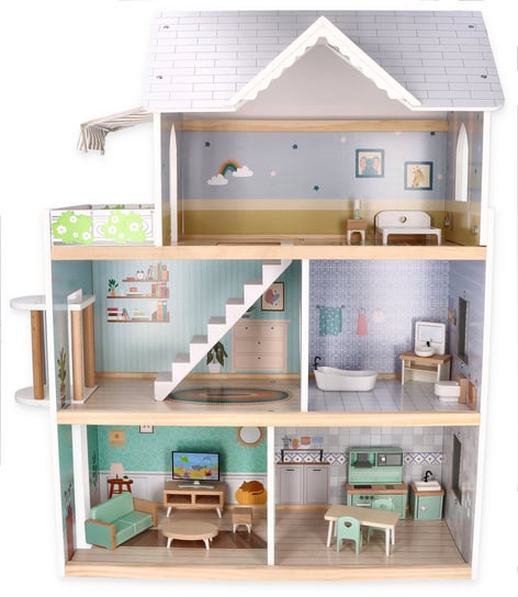 Duży drewniany domek dla lalek Adam Toys