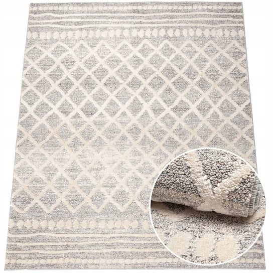Duży dywan Etno Boho wzór Aztecki, Szary, 200x280 cm MD