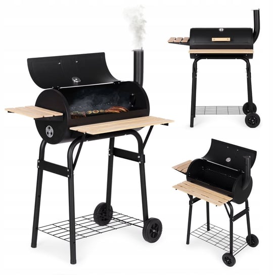 Duży grill ogrodowy z termometrem komin 3 półki koła MultiGarden Inna marka