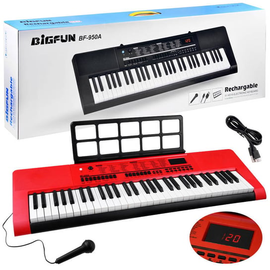 Duży Keyboard Organy 61 klawiszy + mikrofon IN0140 Inna marka