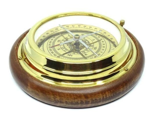 Duży kompas mosiężny na drewnianej podstawie N2863 UPOMINKARNIA