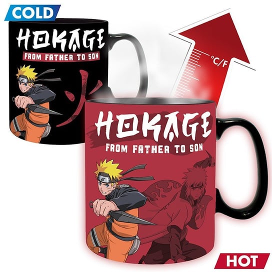 Duży kubek zmieniający kolor Naruto Shippuden - From Father to Son (460 ml) Inna marka