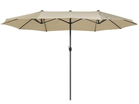 Duży parasol ogrodowy 270 x 460 cm beżowoszary SIBILLA Beliani