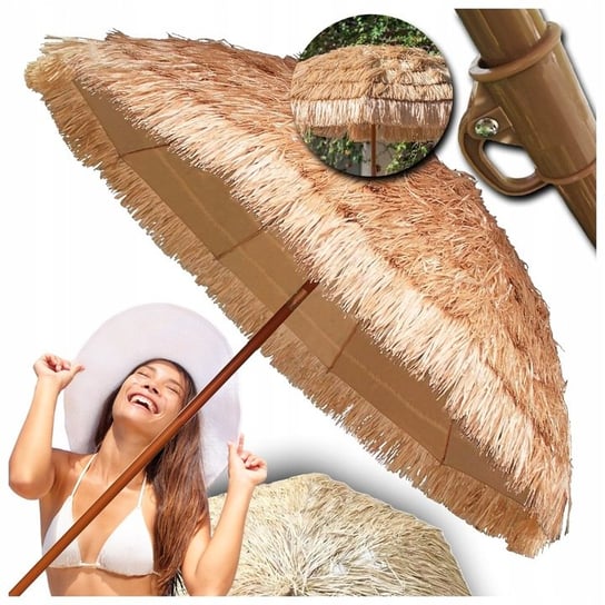 DUŻY PARASOL OGRODOWY PLAŻOWY HAWAJSKI 180 CM NA BALKON TARAS REGULOWANY JIKO