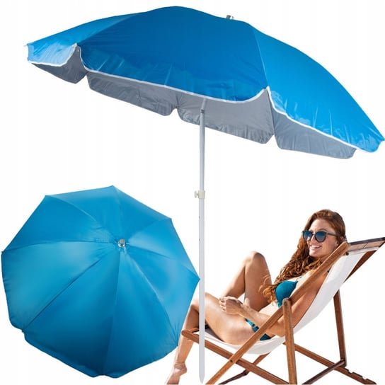 Duży Parasol Plażowy Ogrodowy Uv Łamany 210Cm VERK GROUP
