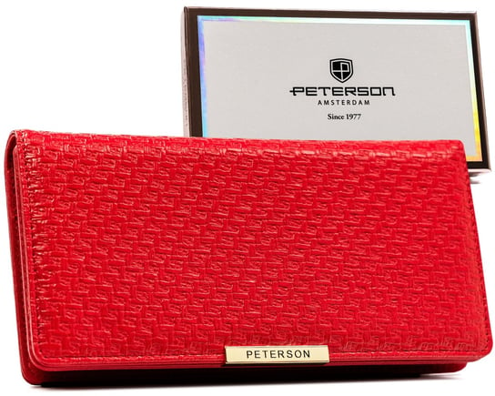 Duży portfel damski fakturowany poziomy PETERSON Peterson