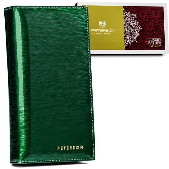 Duży portfel damski na prezent ochrona RFID Peterson, ciemnozielony Peterson