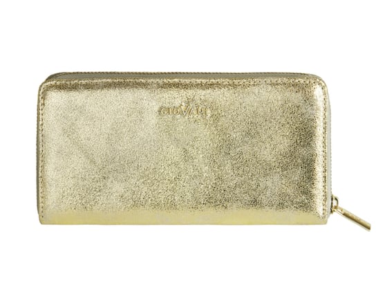 Duży portfel damski na zamek Nydia (złoty, skóra naturalna) Giovani