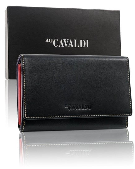 Duży portfel damski, skórzany portfel z klapką 4U CAVALDI