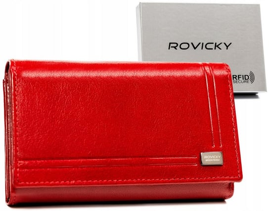 Duży, skórzany portfel damski na zatrzask - Rovicky Rovicky