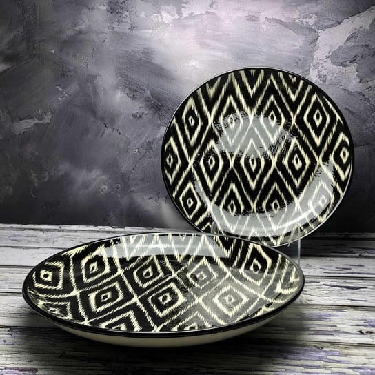 Duży talerz ceramiczny Lagan, ręcznie zdobiony „Dzika zebra” o średnicy 32cm Inny producent