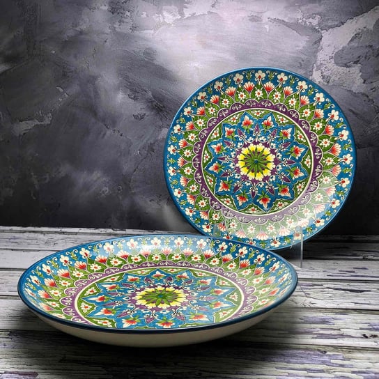 Duży talerz ceramiczny Lagan, ręcznie zdobiony „Kwitnąca polana” o średnicy 32cm Inny producent