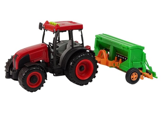 Duży Traktor Na Baterie Czerwo Lean Toys