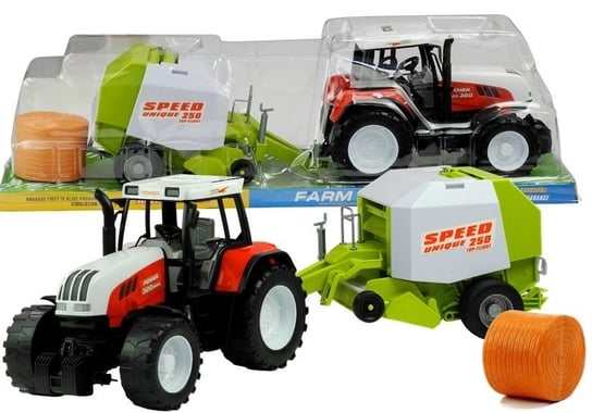 Duży Traktor z Maszyną 3 Modele Ruchome Elementy 65 cm Lean Toys