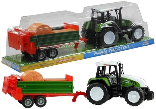 Duży Traktor z Przyczepą + Akcesoria Ciągnik 65 cm Lean Toys