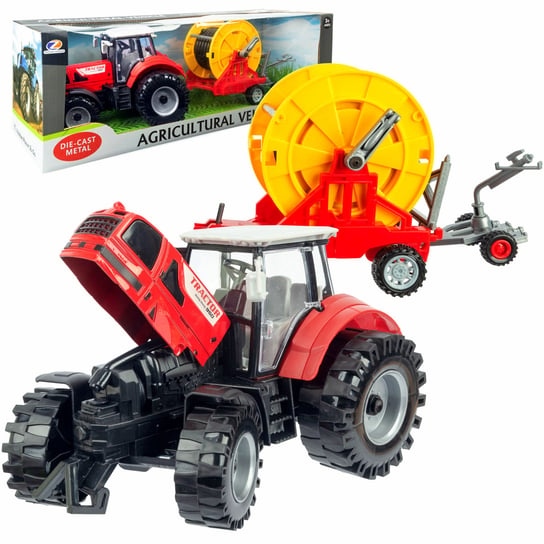 Duży Traktor Z Przyczepą Ciągnik Napęd Ruchome Elementy Madej