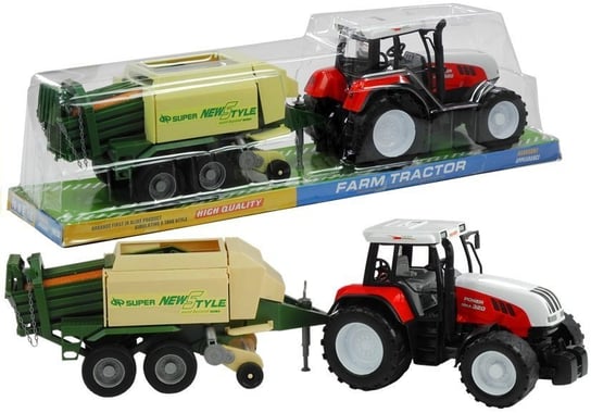 Duży Traktor z Przyczepą Maszyna Rolnicza 65 cm Lean Toys