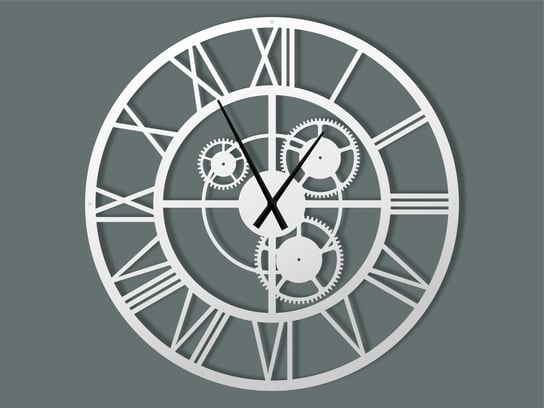 Duży zegar metalowy Loft z trybami 100 cm biały matowy Inna marka