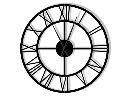 Duży zegar metalowy Roma loft 100 cm czarny matowy Inna marka
