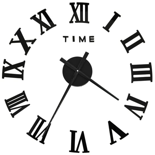 Duży zegar ścienny 3D, czarny, 100 cm, EVA / AAALOE Inna marka