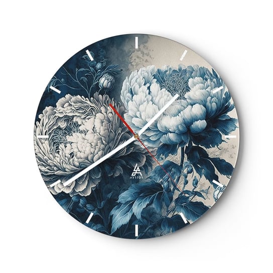 Duży zegar ścienny - Dobrana para - 40x40cm - Kwiaty Klasyczny Rokoko - Okrągły zegar ścienny - Nowoczeny Stylowy Zegar do salonu do kuchni - Cichy i Modny zegar ARTTOR