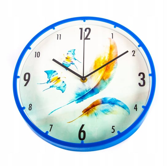 Duży zegar ścienny kolorowe piórka 30cm Midex