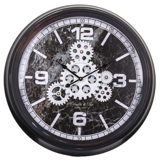 Duży Zegar Ścienny Loft Koła Zębate 62x62x7 Metal Pigmejka