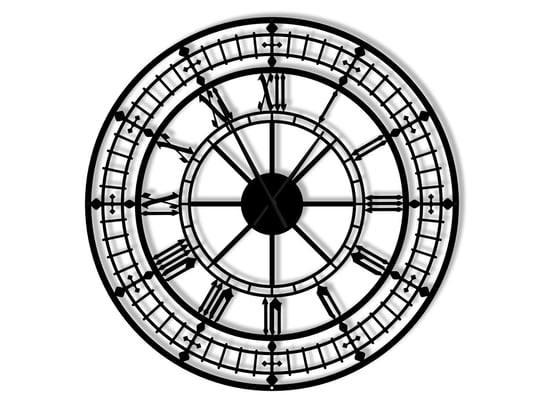 Duży zegar ścienny metalowy Big Ben 100 cm czarny matowy Inna marka