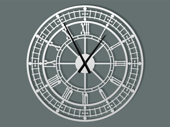 Duży zegar ścienny metalowy Big Ben 80 cm biały matowy Inna marka