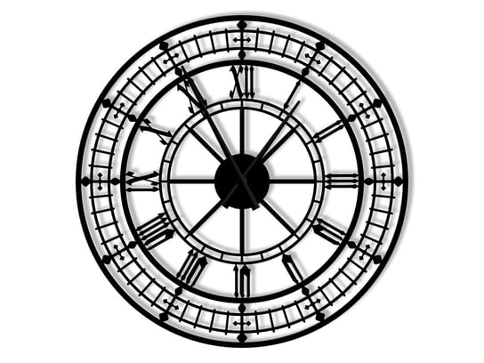 Duży zegar ścienny metalowy Big Ben 80 cm czarny matowy Inna marka