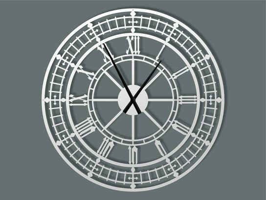 Duży zegar ścienny metalowy Big Ben 90 cm biały matowy Inna marka