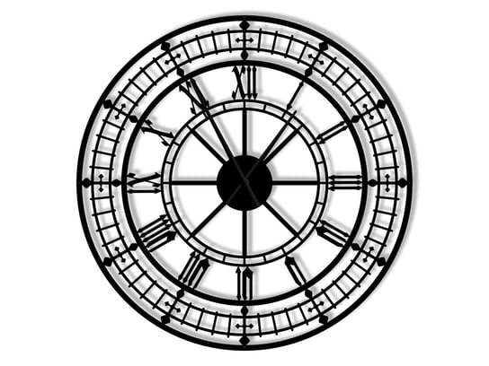 Duży zegar ścienny metalowy Big Ben 90 cm czarny matowy Inna marka