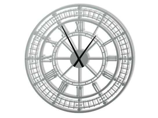 Duży zegar ścienny metalowy Big Ben 90 cm srebrny Inna marka