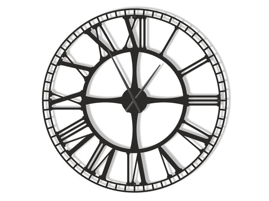 Duży zegar ścienny metalowy Dworcowy 100 cm czarny matowy Inna marka