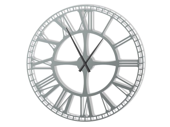 Duży zegar ścienny metalowy Dworcowy 90 cm srebrny Inna marka
