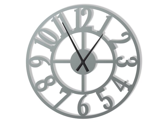 Duży zegar ścienny metalowy Roma II 80 cm srebrny Inna marka