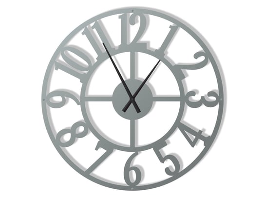 Duży zegar ścienny metalowy Roma II 90 cm srebrny Inna marka