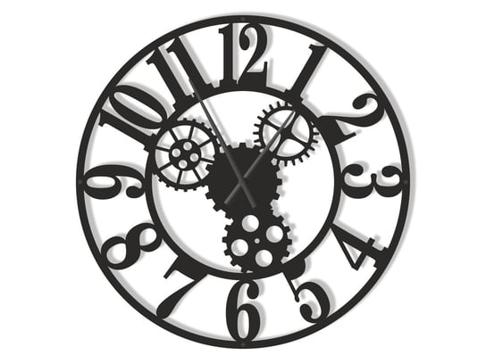 Duży zegar ścienny metalowy Tryby II 90 cm czarny matowy Inna marka
