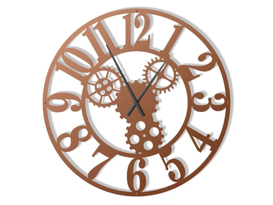 Duży zegar ścienny metalowy Tryby II 90 cm miedziany Inna marka